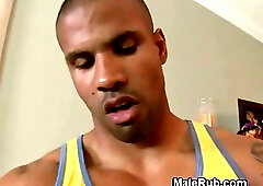 Black Masseur Fucks One Of His White Clients On A Table