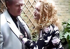Breasty bitch in nylons gets her vagina licked by a aged boy