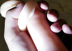 Huge dildo fucks tiny pussy