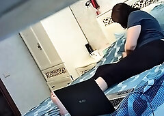 Home alone and horny milf pleasing herself on hidden cam