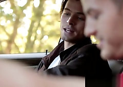 Lucky gay jock picks up a hot hitchhiker and fucks him