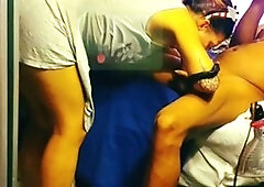 Slurping blowjob, mouth saliva, circumcised dick