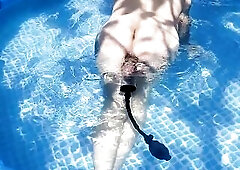 Barely Moist and Wild: Poolside Tease Ending in a Hawt Finish