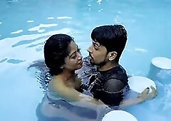 Hot Indian couple had sex while having fun in the swimming pool.