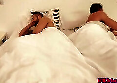 Muscular english stud drills hunk on couch