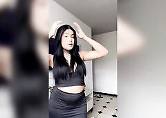Hawt trans honey stripping for her fans