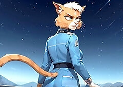 Futanari T'ana from Starlet Trek gets off