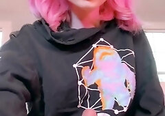 Big Tits Tranny Strokes her Big Cock