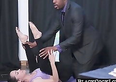 Horny Nikki with yoga pants gets pussy pounded rough by stiff BBC