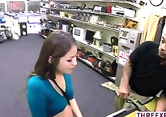 Busty teen Samantha Parker fucks in the office for money