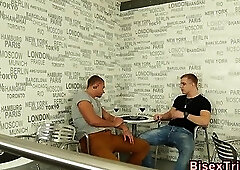 Cute bisexual guys fucking with a redhead