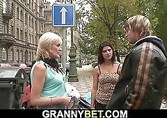 Old granny prostitute is picked up and fucked