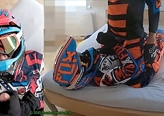 Youngster, motocross, gloves wank