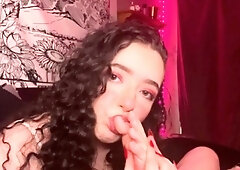 Amateur Foot Fetish Girlfriend Sucks and gives a Footjob