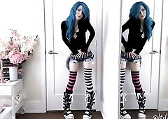 Delightsome Alternative Gal Shows Off Her Constricted Little Body!