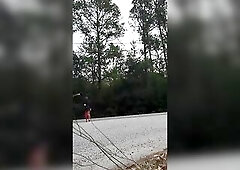 I got all clothed up and went outside for a quick walk in my tights leotard and ebony leather mini petticoat. I got so lascivious I quickly went home 