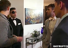 Its Michaels First Time To Taste A Huge Cock With Chris Damned, Johnny Hunter And Lance Hart