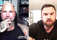 Hot muscle men, tattoo bear, in english