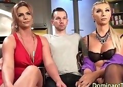 Dominating TS assfucking MILF in threesome