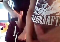 Best friends jerking on webcam and cumming whit toy
