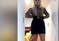 Sloan Being Ladylike (female Mask, Skirt, Pantyhose, Mask, Crossdress, Trans, Wig, Heels, Transform)