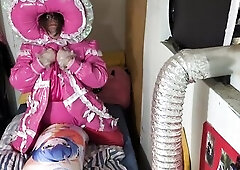 PVC Bonnet Sissy Body Pillow Humping and Vibraitor