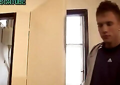 Beautiful twinks in toilet of campus fucking and cumfacial