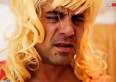 I Stroked His Pulsating Weenie Then Poked Heels and a Wig On His Cum-Filled Booty