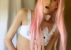 Adorable teen railing firm