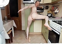 LanaTuls - Riding Sex-toy at Kitchen - Moscow Anal Whore and Slut