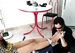 Bound gagged angel has stinky feet worshipped clean by super aggressive lesbo mother i'd like to fuck!