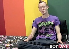 Emo rocker Chris Jett masturbates and ejaculates