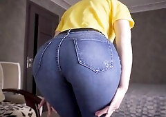 Blue Jeans Ideal Booty Tease In Hot G Strings
