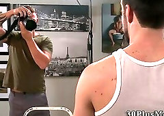 Male model cum sprayed