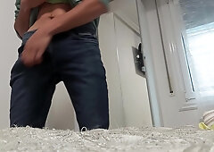 The Dude Shows You His Tight Piece Of Cock Inside His Jeans - Hunk Hands