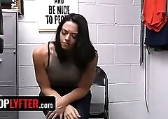 Shoplyfter - hot teen caught stealing around the shop and is brought into custody by theft officer