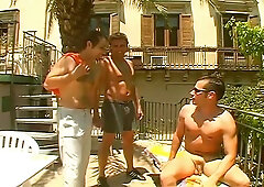 Three Horny Guys Fuck In Italy