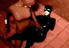 Lesbian Latex Catfight in Padded Cell