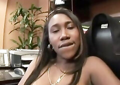 Black wench would do everything to get the job that pays well!