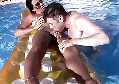 A sexy day at the pool with 2 lewd trans boyz sucking my weenie in the pool. My girlfriend joins us and it turns into a truly wild foursome!