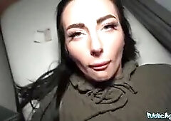 Public agent blue saw babe sucks a enormous Big Dick out in the snow in public