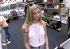 Blonde Makes Money With Her Pussy In A Pawn Shop - 1080p - Big tits
