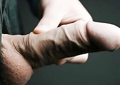 Thick spunk fountain in 4K slow motion. Masturbating my large veiny Swedish wang. Uncut and natural foreskin.