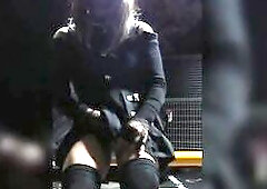 Late night outdoor masturbation and giant cumshot release