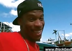 White boy sucks black cok in parking lot