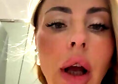 Nude Blonde Tease in Locker Room