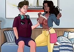 Animated adult game featuring a hot mom in the game gallery