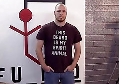 Naked men are rubbed down before a handjob