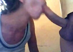 Amateur Brunette Cock-Sucker Gets Facialed