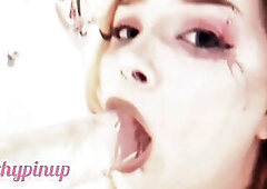 Slutty redhead spits and gags on thick sextoy - Preview